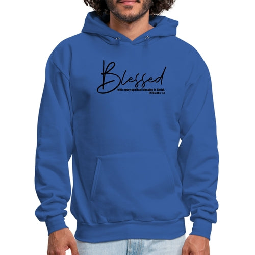 Mens Graphic Hoodie Blessed with Every Spiritual Blessing Black Print