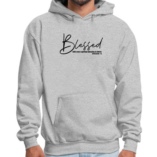 Mens Graphic Hoodie Blessed with Every Spiritual Blessing Black Print