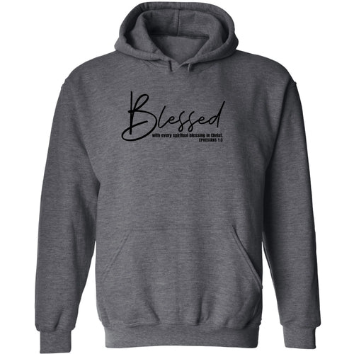 Mens Graphic Hoodie Blessed with Every Spiritual Blessing Black Print