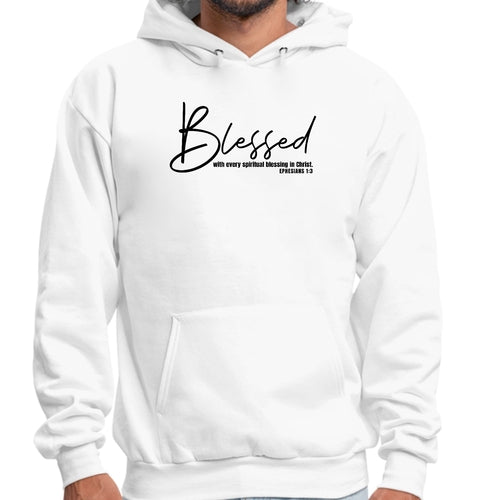 Mens Graphic Hoodie Blessed with Every Spiritual Blessing Black Print
