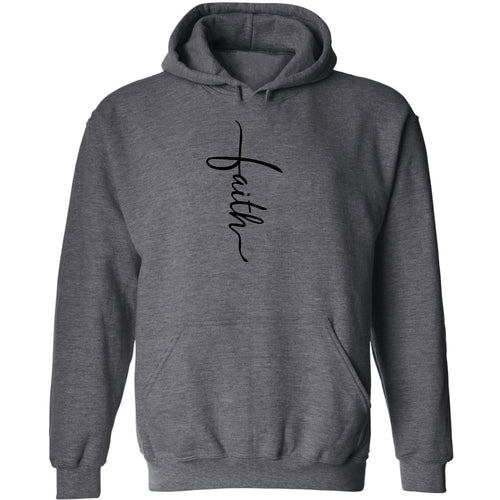 Sweat à capuche graphique pour homme avec illustration de croix et inscription Faith noir