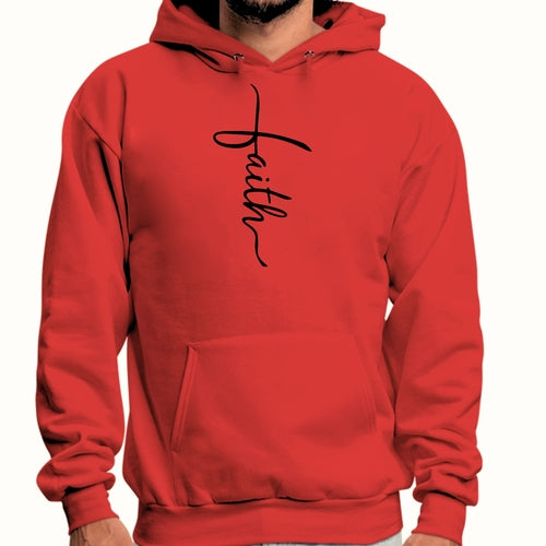 Herren Grafik Hoodie Glaube Schriftzug Kreuz Schwarz Illustration