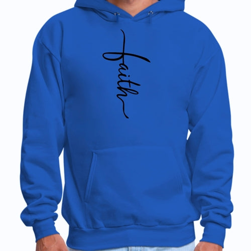 Sweat à capuche graphique pour homme avec illustration de croix et inscription Faith noir