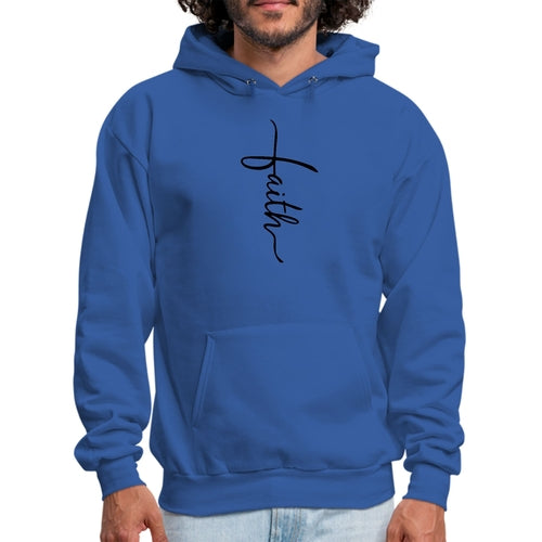 Sweat à capuche graphique pour homme avec illustration de croix et inscription Faith noir