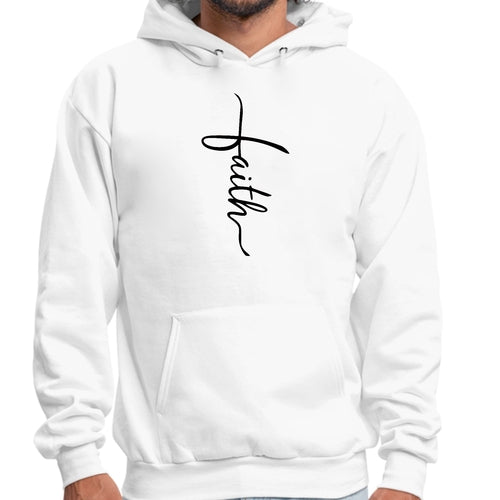Herren Grafik Hoodie Glaube Schriftzug Kreuz Schwarz Illustration