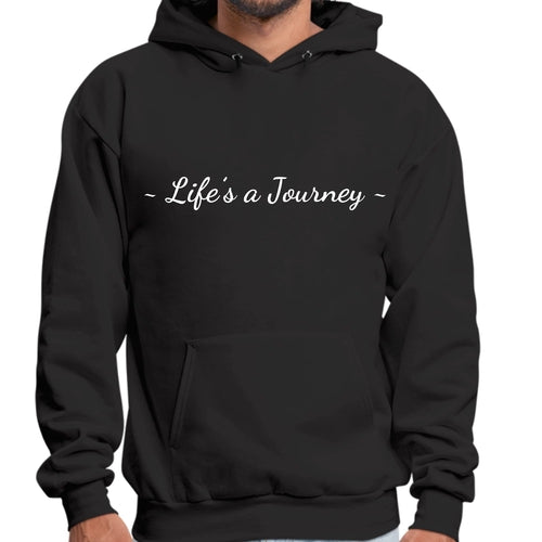 Herren-Kapuzenpullover mit Grafik-Print „Life’s a Journey“ in Weiß