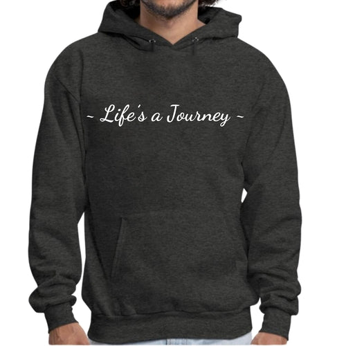 Herren-Kapuzenpullover mit Grafik-Print „Life’s a Journey“ in Weiß
