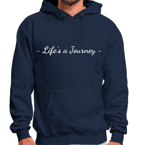 Herren-Kapuzenpullover mit Grafik-Print „Life’s a Journey“ in Weiß