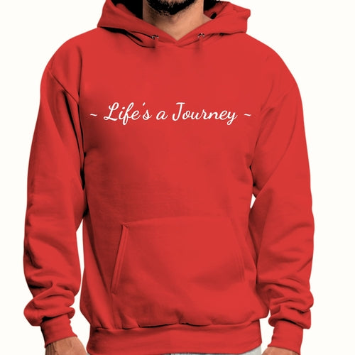 Herren-Kapuzenpullover mit Grafik-Print „Life’s a Journey“ in Weiß