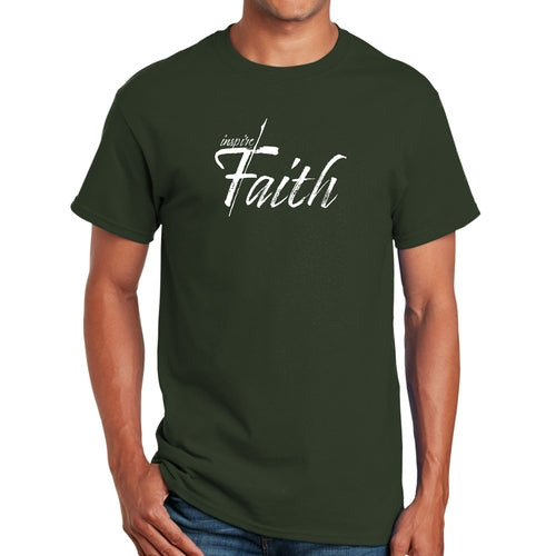 Mens Graphic T-shirt Inspire Faith White Print