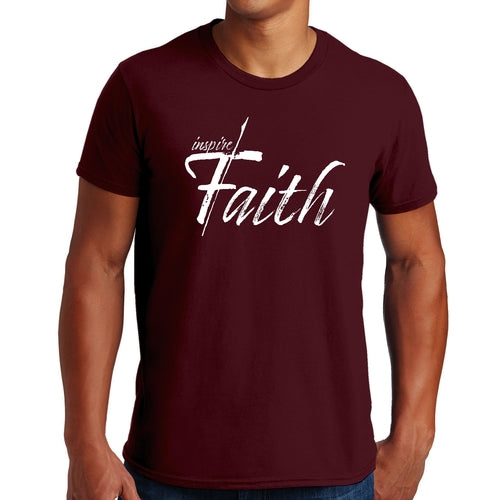 Herren-T-Shirt mit Grafik „Inspire Faith“ weißer Druck