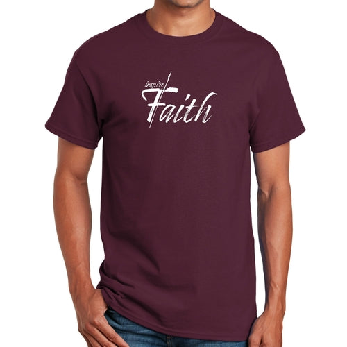 Mens Graphic T-shirt Inspire Faith White Print