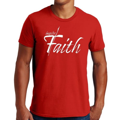 Herren-T-Shirt mit Grafik „Inspire Faith“ weißer Druck