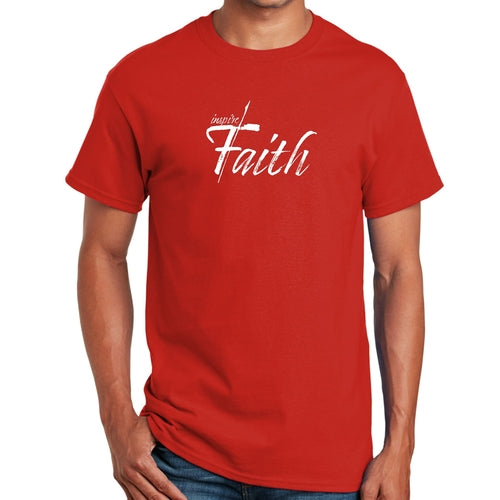 Mens Graphic T-shirt Inspire Faith White Print