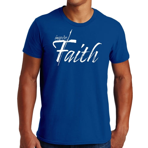 Herren-T-Shirt mit Grafik „Inspire Faith“ weißer Druck