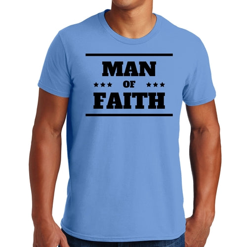 Herren-Grafik-T-Shirt Man of Faith schwarze Illustration