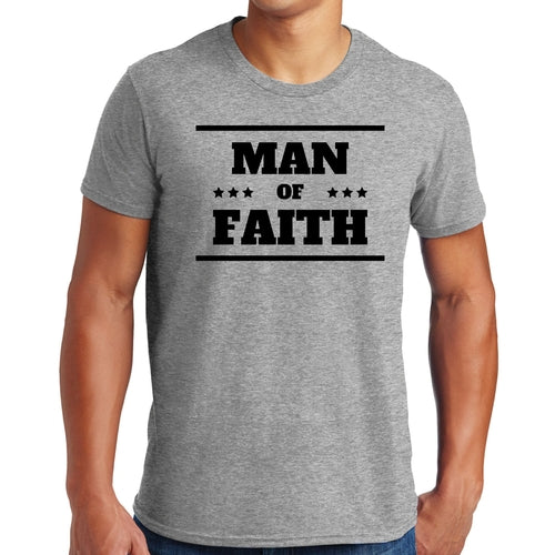 Herren-Grafik-T-Shirt Man of Faith schwarze Illustration