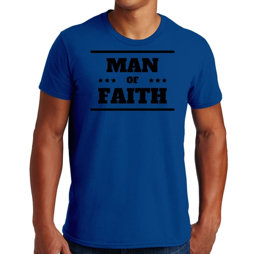Mens Graphic T-shirt Man of Faith Black Illustration