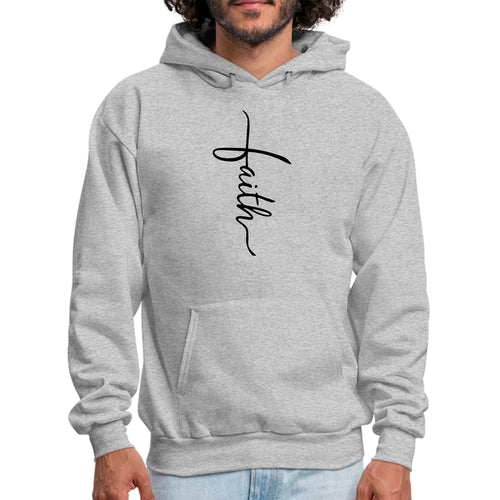 Sweat à capuche graphique pour homme avec illustration de croix et inscription Faith noir