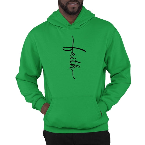 Sweat à capuche graphique pour homme avec illustration de croix et inscription Faith noir