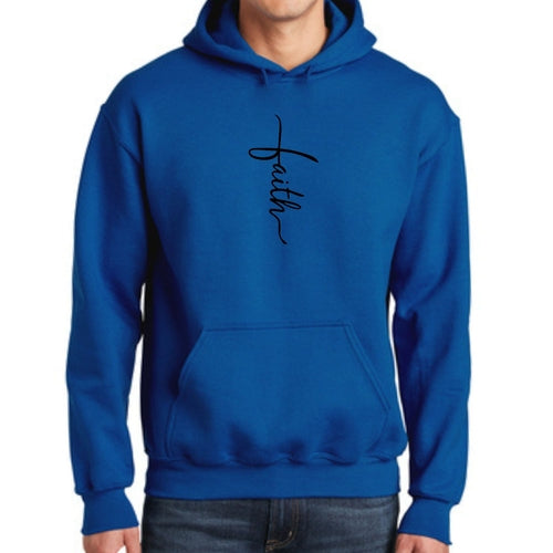 Sweat à capuche graphique pour homme avec illustration de croix et inscription Faith noir