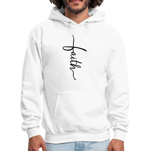 Sweat à capuche graphique pour homme avec illustration de croix et inscription Faith noir
