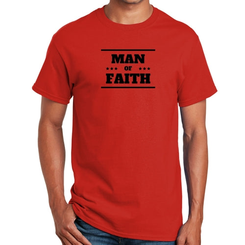Mens Graphic T-shirt Man of Faith Black Illustration
