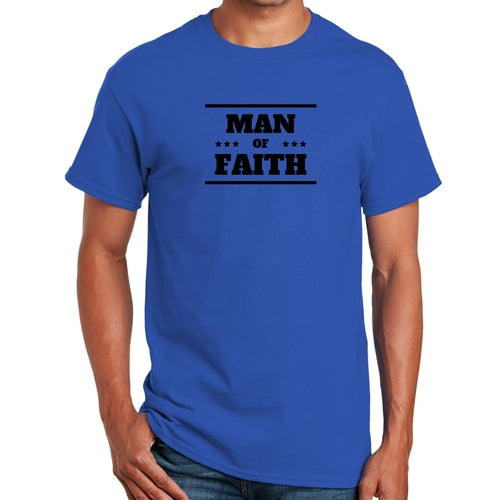Mens Graphic T-shirt Man of Faith Black Illustration