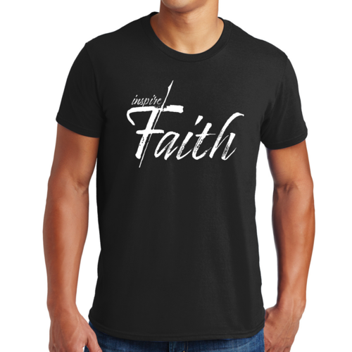 Mens Graphic T-shirt Inspire Faith White Print