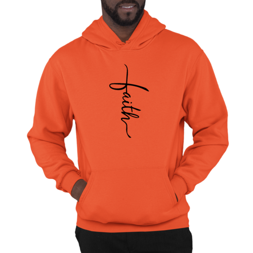 Sweat à capuche graphique pour homme avec illustration de croix et inscription Faith noir