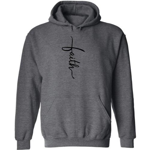 Sweat à capuche graphique pour homme avec illustration de croix et inscription Faith noir