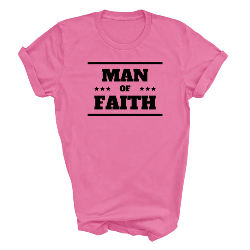 Mens Graphic T-shirt Man of Faith Black Illustration