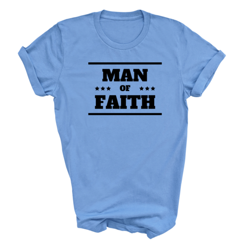 Mens Graphic T-shirt Man of Faith Black Illustration