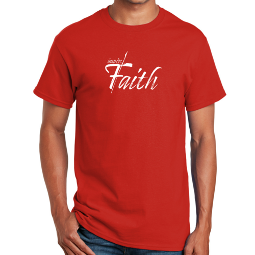 Mens Graphic T-shirt Inspire Faith White Print