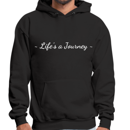 Mens Graphic Hoodie Life’s a Journey White Print