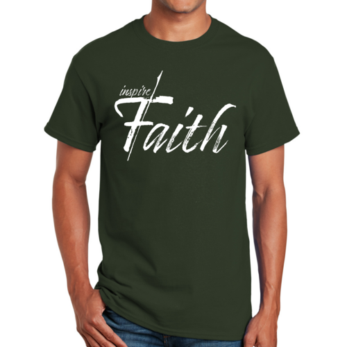 Mens Graphic T-shirt Inspire Faith White Print
