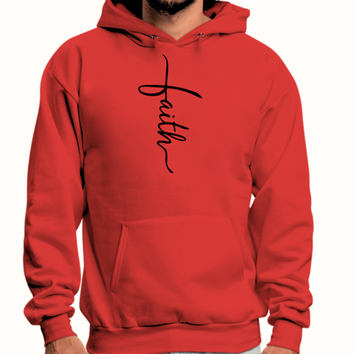Sweat à capuche graphique pour homme avec illustration de croix et inscription Faith noir