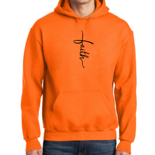 Sweat à capuche graphique pour homme avec illustration de croix et inscription Faith noir