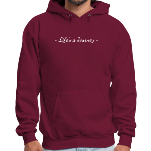 Mens Graphic Hoodie Life’s a Journey White Print