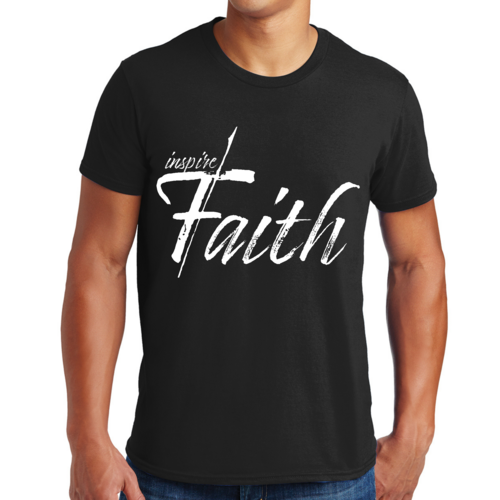 Mens Graphic T-shirt Inspire Faith White Print