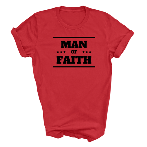 Mens Graphic T-shirt Man of Faith Black Illustration