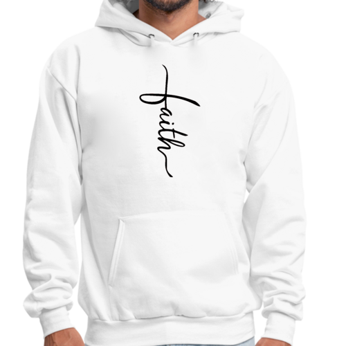 Sweat à capuche graphique pour homme avec illustration de croix et inscription Faith noir