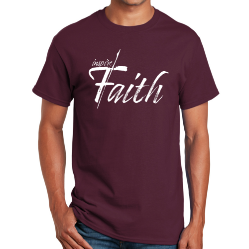 Mens Graphic T-shirt Inspire Faith White Print