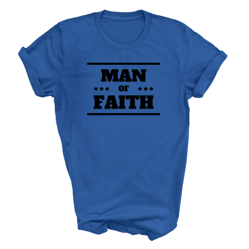 Mens Graphic T-shirt Man of Faith Black Illustration