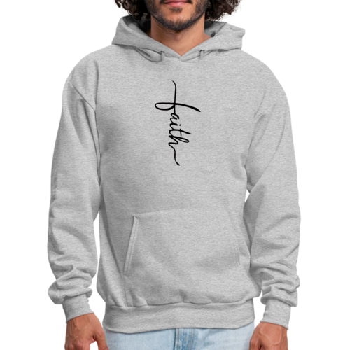 Sweat à capuche graphique pour homme avec illustration de croix et inscription Faith noir