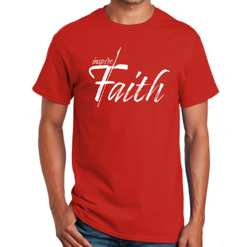 Mens Graphic T-shirt Inspire Faith White Print