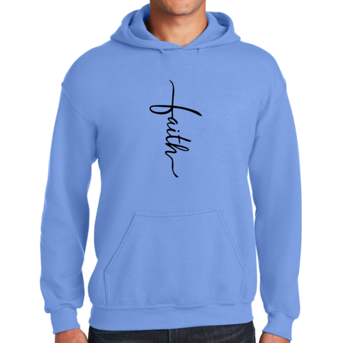 Sweat à capuche graphique pour homme avec illustration de croix et inscription Faith noir