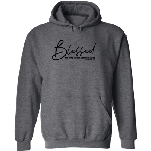 Mens Graphic Hoodie Blessed with Every Spiritual Blessing Black Print
