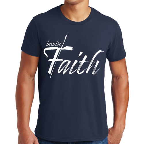 Mens Graphic T-shirt Inspire Faith White Print