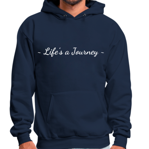 Mens Graphic Hoodie Life’s a Journey White Print